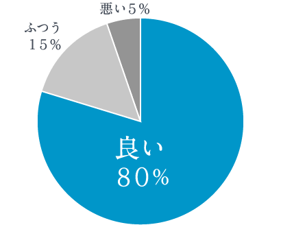 使用感アンケートの円グラフ